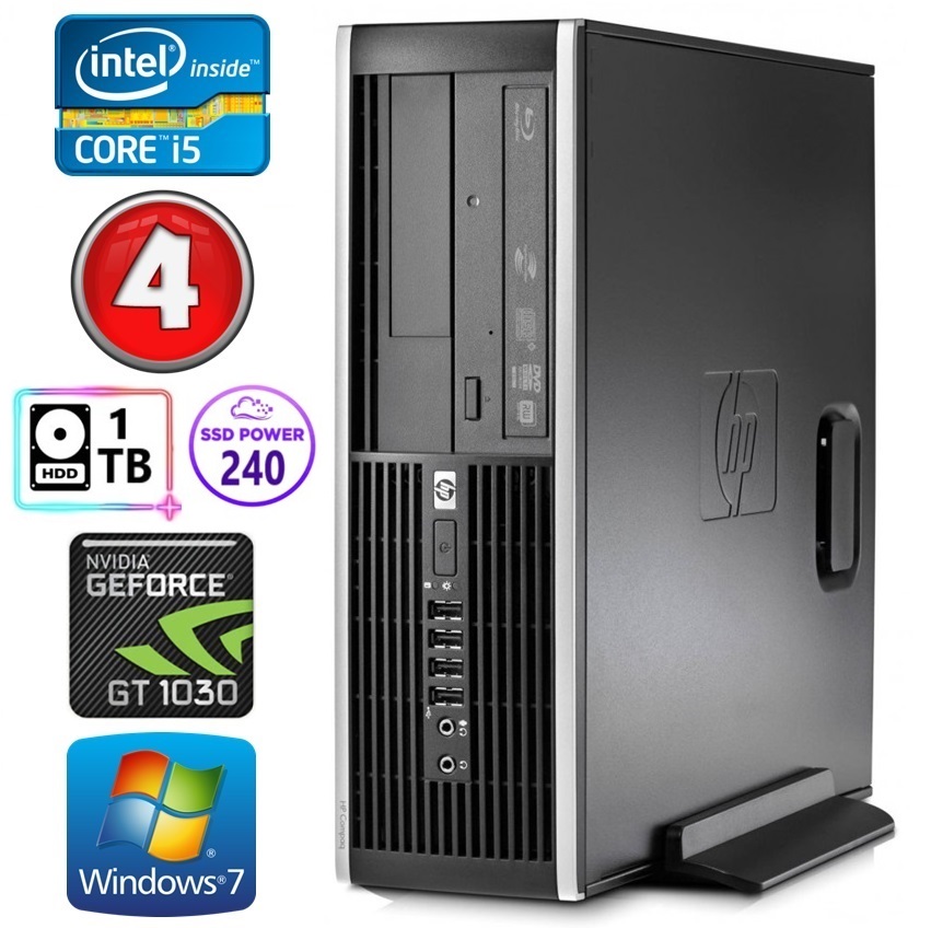 HP 8100 Elite SFF i5-750 4GB 240SSD+1TB GT1030 2GB DVD WIN7Pro RW8152W7 (EWS411508152)