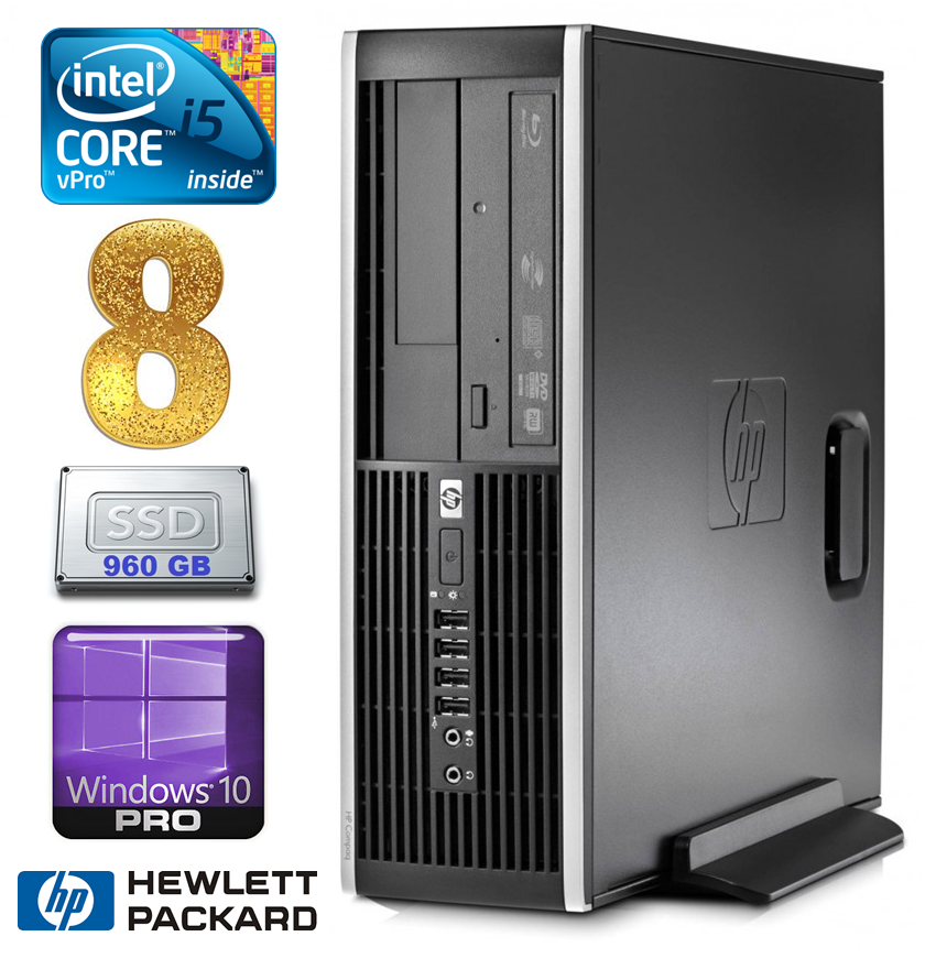 HP 8100 Elite SFF i5-650 8GB 960SSD DVD WIN10Pro RW5376 (EAN411505376)