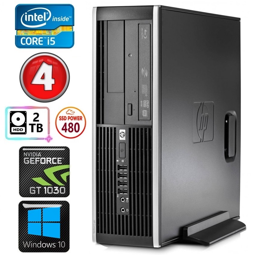 HP 8100 Elite SFF i5-750 4GB 480SSD+2TB GT1030 2GB DVD WIN10 RW8160WH (EWH411508160)