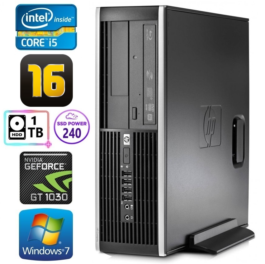 HP 8100 Elite SFF i5-750 16GB 240SSD+1TB GT1030 2GB DVD WIN7Pro RW8256W7 (EWS411508256)