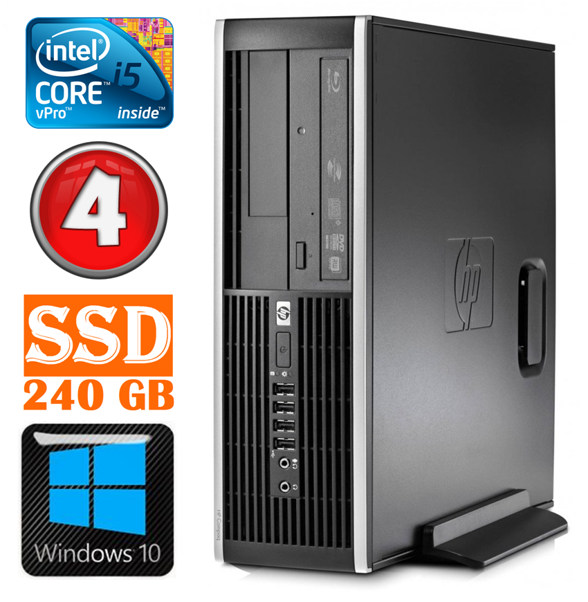HP 8100 Elite SFF i5-650 4GB 240SSD DVD WIN10 RW5268 (EAN411505268)