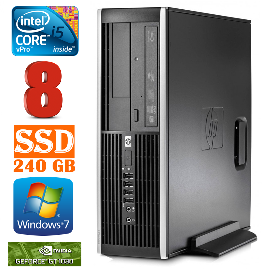 HP 8100 Elite SFF i5-650 8GB 240SSD GT1030 2GB DVD WIN7Pro RW5217 (EAN411505217)