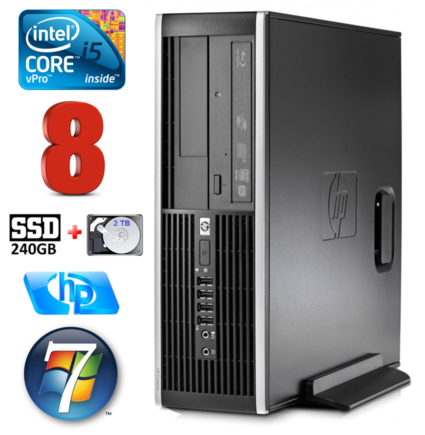 HP 8100 Elite SFF i5-650 8GB 240SSD+2TB DVD WIN7Pro RW5221 (EAN411505221)