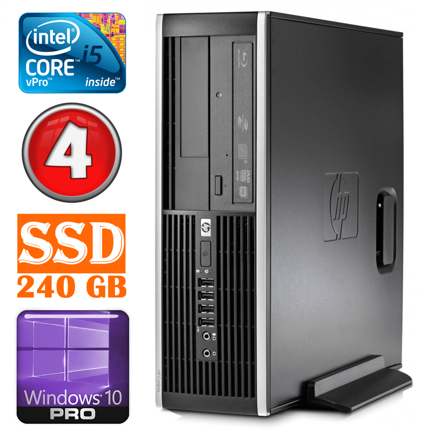 HP 8100 Elite SFF i5-650 4GB 240SSD DVD WIN10Pro RW5343 (EAN411505343)