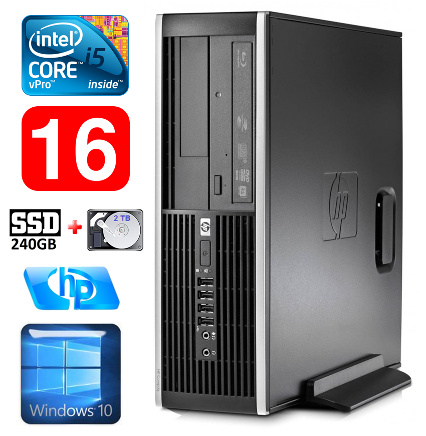 HP 8100 Elite SFF i5-650 16GB 240SSD+2TB DVD WIN10 RW5328 (EAN411505328)