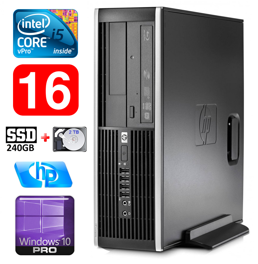 HP 8100 Elite SFF i5-650 16GB 240SSD+2TB DVD WIN10Pro RW5403 (EAN411505403)