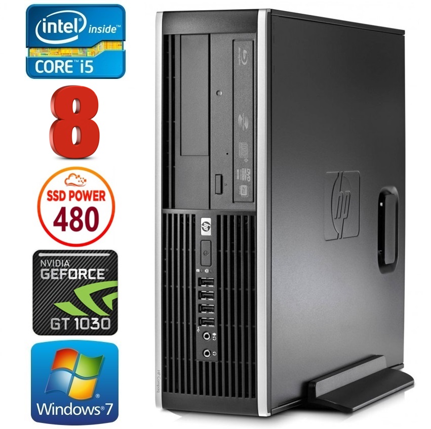 HP 8100 Elite SFF i5-750 8GB 480SSD GT1030 2GB DVD WIN7Pro RW8208W7 (EWS411508208)