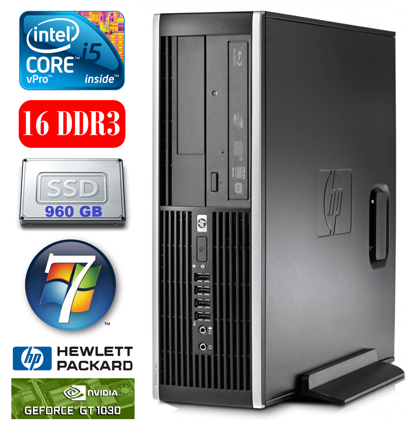 HP 8100 Elite SFF i5-650 16GB 960SSD GT1030 2GB DVD WIN7Pro RW5260 (EAN411505260)