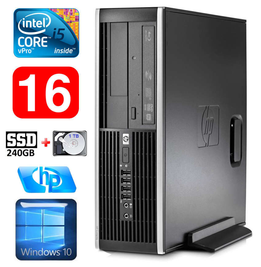HP 8100 Elite SFF i5-650 16GB 240SSD+1TB DVD WIN10 RW5326 (EAN411505326)