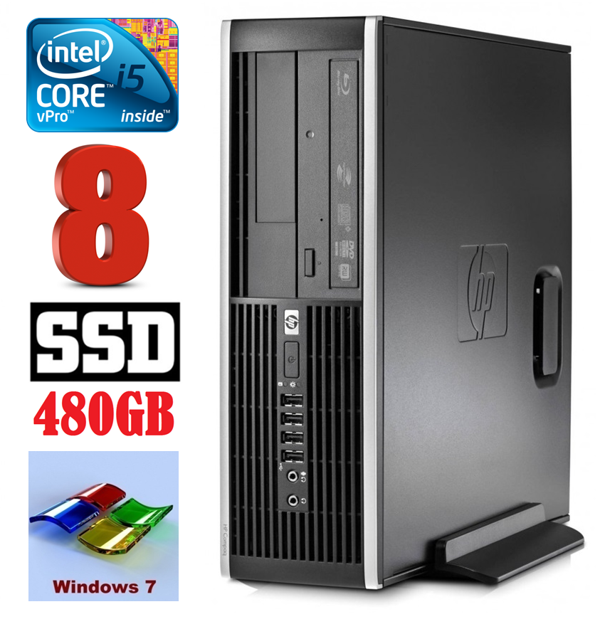 HP 8100 Elite SFF i5-650 8GB 480SSD DVD WIN7Pro RW5223 (EAN411505223)