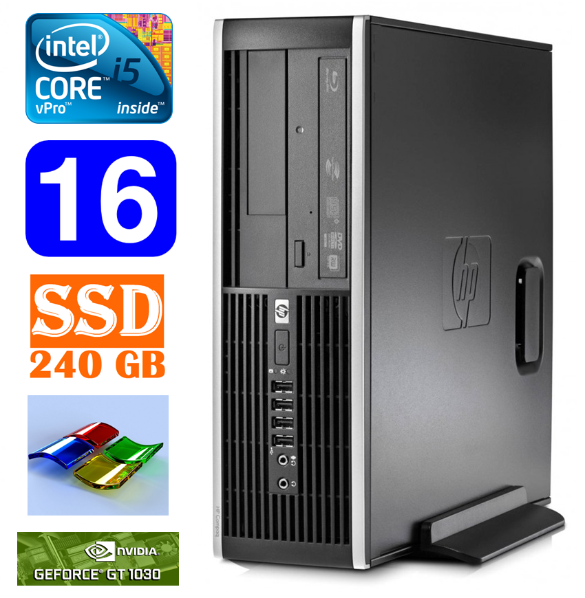 HP 8100 Elite SFF i5-650 16GB 240SSD GT1030 2GB DVD WIN7Pro RW5247 (EAN411505247)