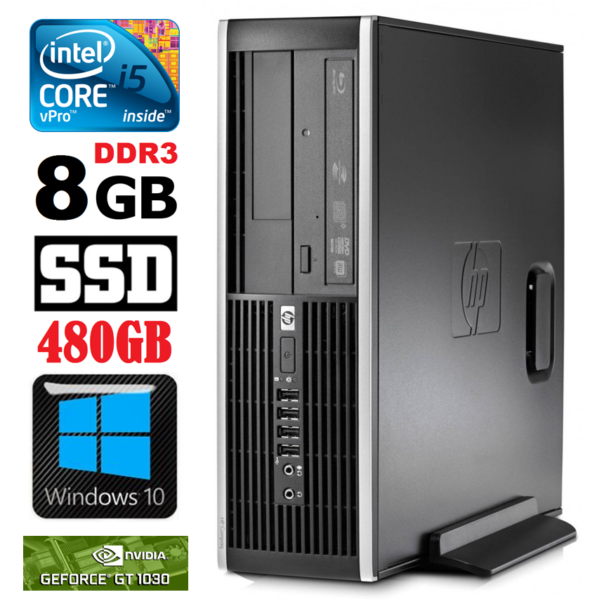 HP 8100 Elite SFF i5-650 8GB 480SSD GT1030 2GB DVD WIN10 RW5300 (EAN411505300)