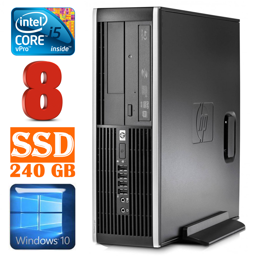 HP 8100 Elite SFF i5-650 8GB 240SSD DVD WIN10 RW5291 (EAN411505291)