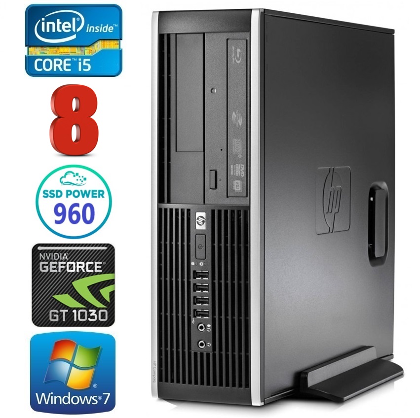 HP 8100 Elite SFF i5-750 8GB 960SSD GT1030 2GB DVD WIN7Pro RW8216W7 (EWS411508216)