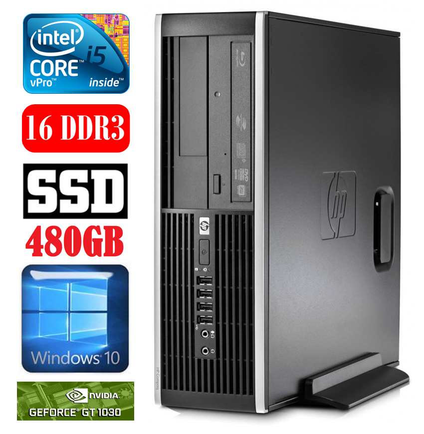 HP 8100 Elite SFF i5-650 16GB 480SSD GT1030 2GB DVD WIN10 RW5332 (EAN411505332)