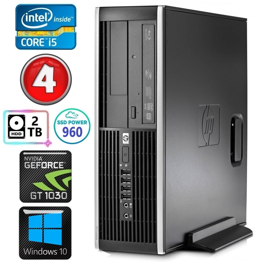 HP 8100 Elite SFF i5-750 4GB 960SSD+2TB GT1030 2GB DVD WIN10 RW8168WH (EWH411508168)