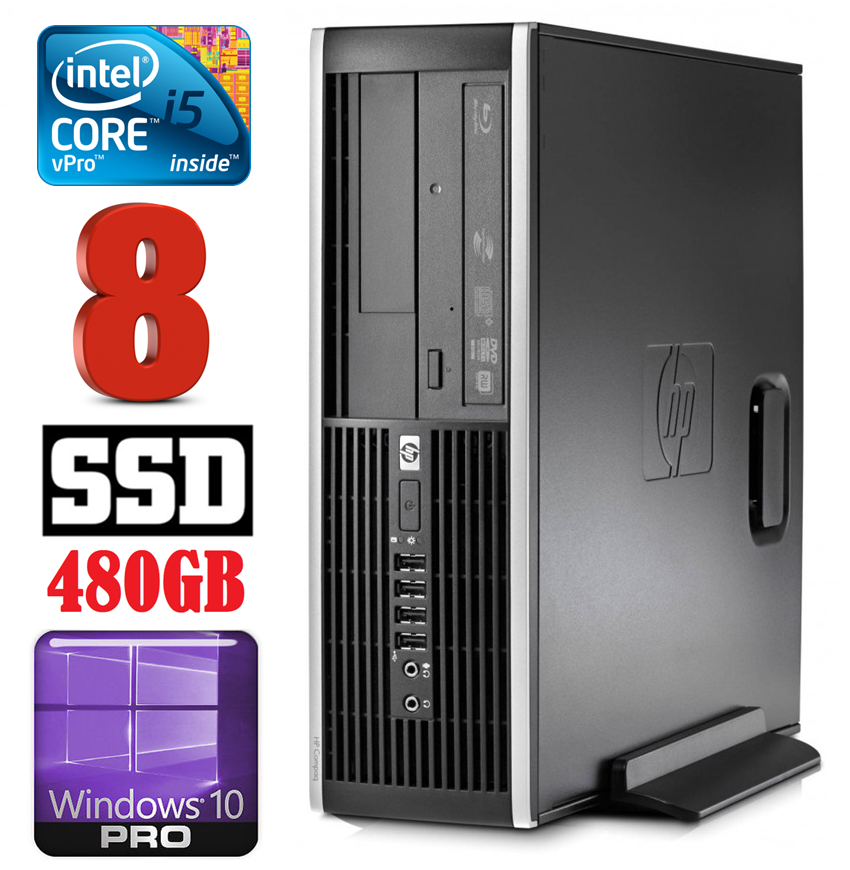 HP 8100 Elite SFF i5-650 8GB 480SSD DVD WIN10Pro RW5373 (EAN411505373)