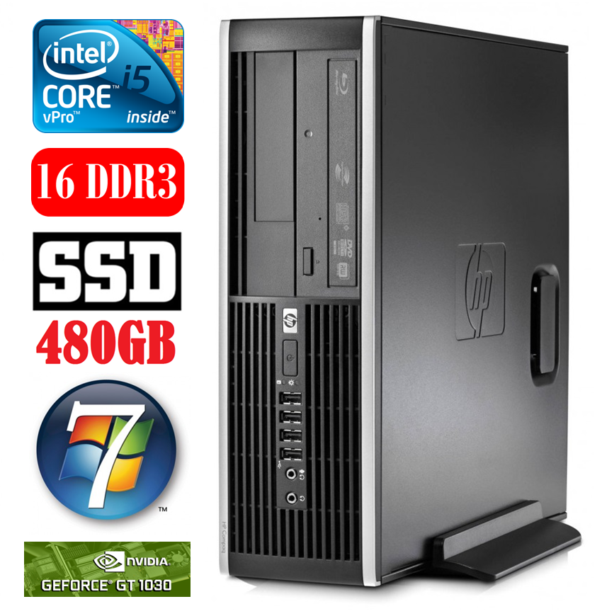 HP 8100 Elite SFF i5-650 16GB 480SSD GT1030 2GB DVD WIN7Pro RW5257 (EAN411505257)