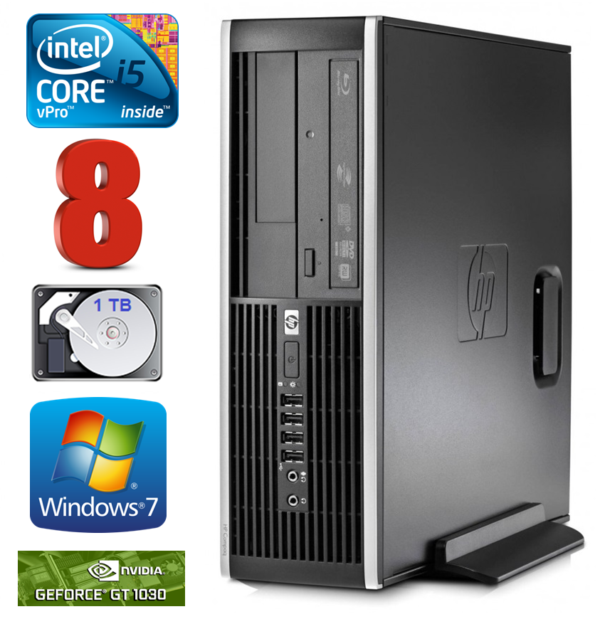 HP 8100 Elite SFF i5-650 8GB 1TB GT1030 2GB DVD WIN7Pro RW5205 (EAN411505205)