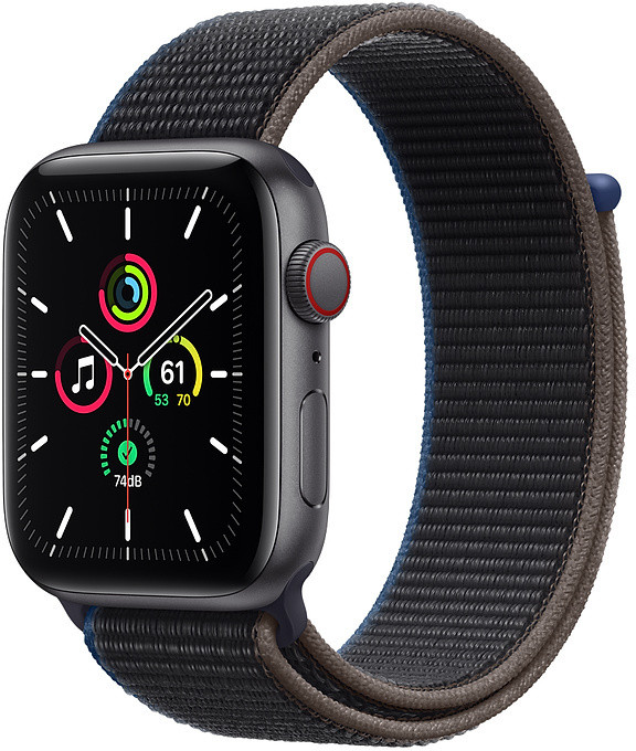 Apple Watch SE GPS + Cell 44mm Gray Alu Charcoal Sport Loop Viedais pulkstenis, smartwatch
