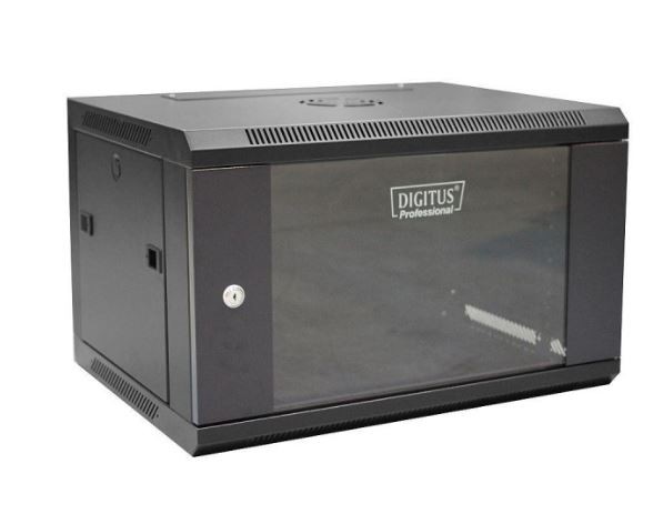 DIGITUS Wallmount cabinet 6U, 600x450mm, black RAL 9004 Serveru aksesuāri