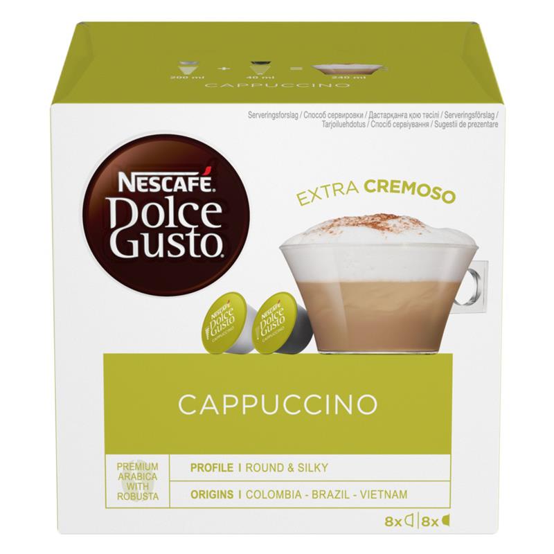 Kafijas kapsulas Nescafe Dolce Gusto Cappuccino piederumi kafijas automātiem