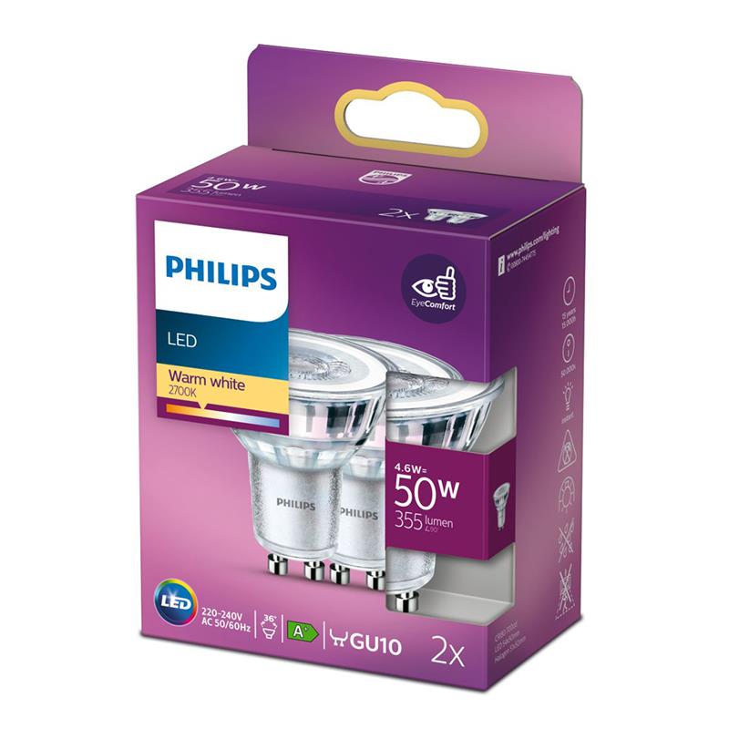 LED spuldze, Philips / GU10, 4.6W, 355 lm apgaismes ķermenis