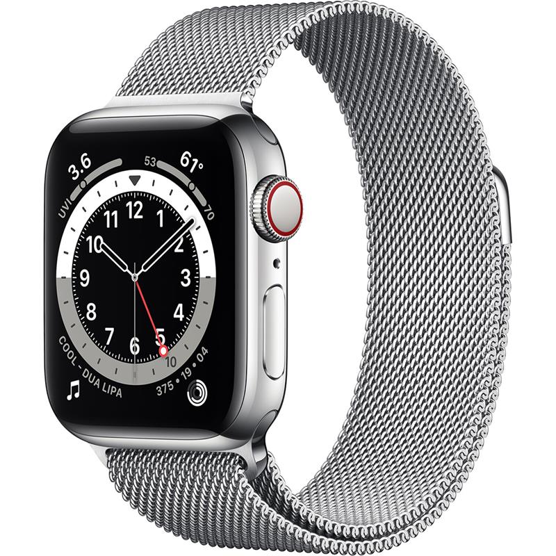 Apple Watch 6 GPS + Cellular 40mm Stainless Steel Milanese Loop, silver Viedais pulkstenis, smartwatch