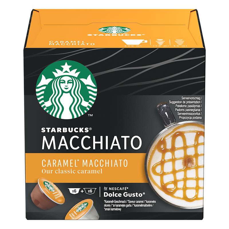 Kafijas kapsulas Starbucks Caramel Macchiato, Nescafe Dolce Gusto piederumi kafijas automātiem