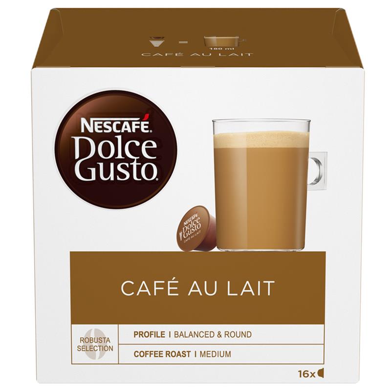 Kafijas kapsulas Nescafe Dolce Gusto Cafe Au Lait piederumi kafijas automātiem