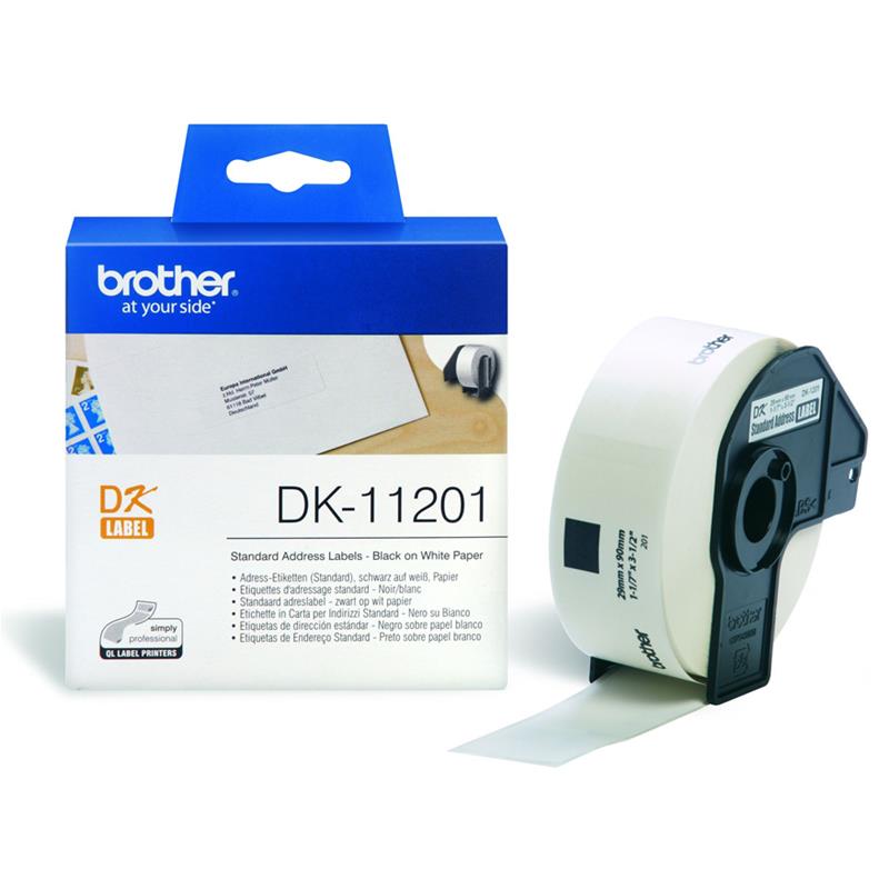 Brother | DK-11201 | Address labels | Thermal | Black on white | 29 x 90 mm 4977766628112 biroja tehnikas aksesuāri