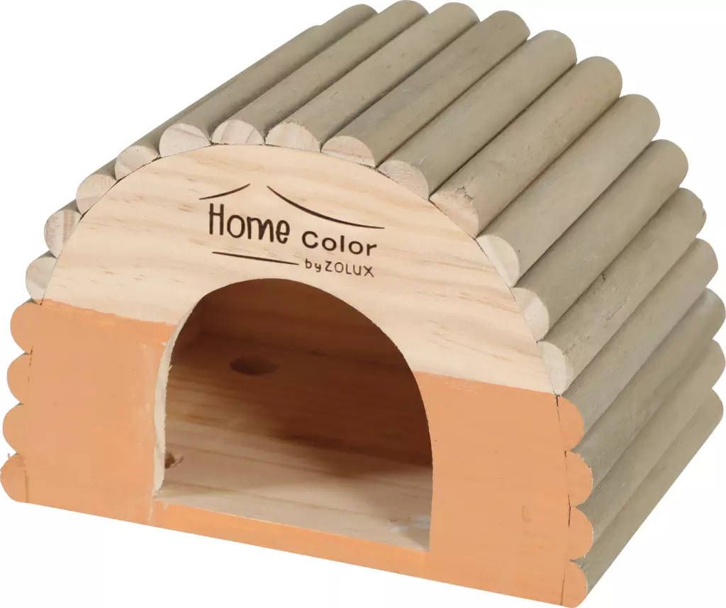 Zolux Domek drewniany Home Color z bali S 150x210x150 mm 7544723 (3336022097658) grauzējiem