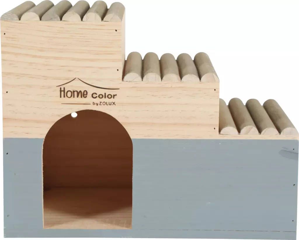 Zolux Domek drewniany Home Color z bali L 235x300x180 mm 7244137 (3336022097689) grauzējiem