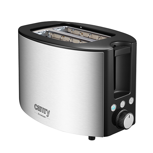 Camry Toaster CR 3215 Power 1000 W, Number of slots 2, Housing material Stainless steel, Black/Stainless steel 5902934838320 Tosteris