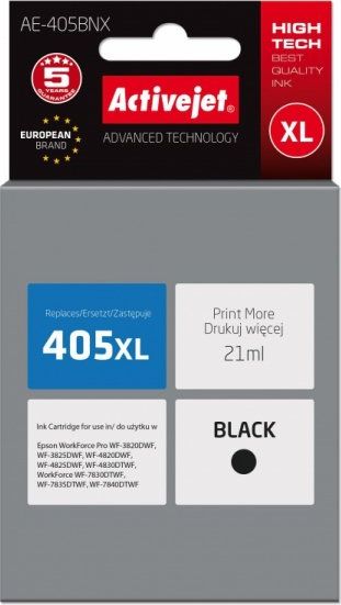 Activejet AE-405BNX ink for Epson printer; Epson 405XL C13T05H14010 replacement; Supreme; 21ml; black kārtridžs