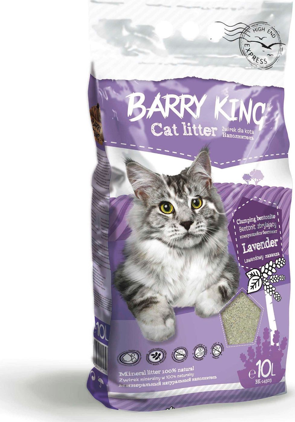 Zwirek dla kota Barry King Lawenda 10 l BK-14503 (5904479145031) piederumi kaķiem