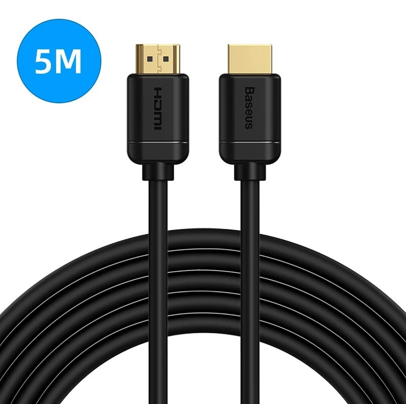 Baseus 2x HDMI 2.0 4K 30Hz Cable, 3D, HDR, 18Gbps, 5m (black) kabelis video, audio