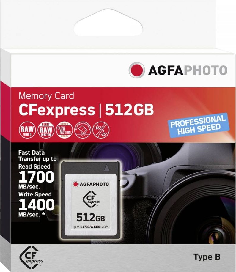 Karta AgfaPhoto Professional High Speed CFexpress 512 GB  (10442) 10442 (4250255104077) atmiņas karte