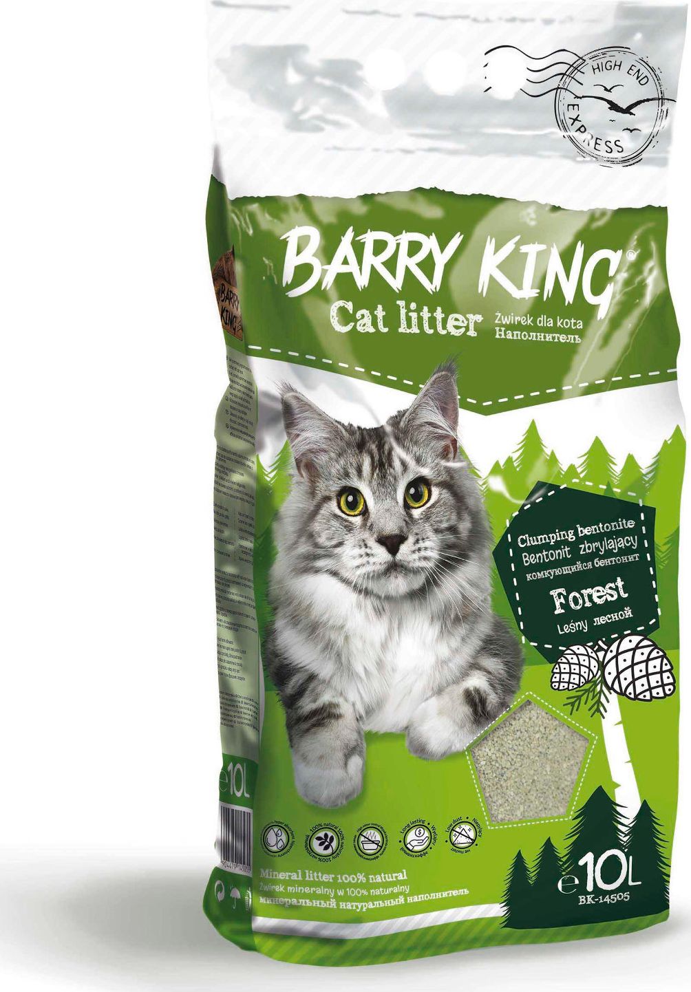 Zwirek dla kota Barry King Betonitowy Lesny 10 l BK-14505 (5904479145055) piederumi kaķiem