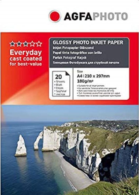 AgfaPhoto Everyday Photo Inkjet Paper Glossy 180 g A 4 20 Sheets papīrs