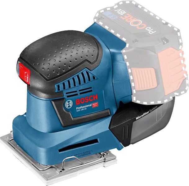 Bosch cordless orbital sander GSS 18V-10 Professional (blue, L-BOXX, without battery and charger)