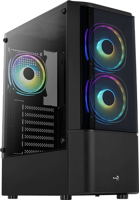 Aerocool Quantum v3 Midi-Tower, RGB, Tempered Glass - schwarz Datora korpuss