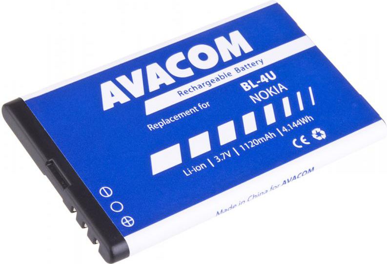 Avacom for Nokia 5530, CK300, E66, 5530, E75, 5730, Li-Ion 3,7V 1120mAh (GSNO-BL4U-S1120A) akumulators, baterija mobilajam telefonam