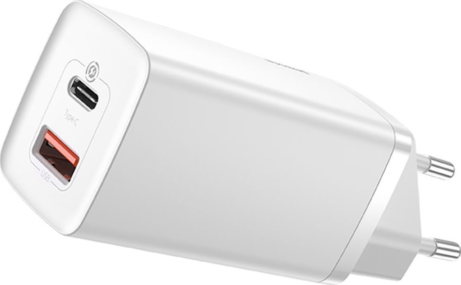 Baseus Wall Quick Charger GaN2 Lite 65W USB + USB-C QC4+ PD3.0 SCP FCP AFC, White iekārtas lādētājs