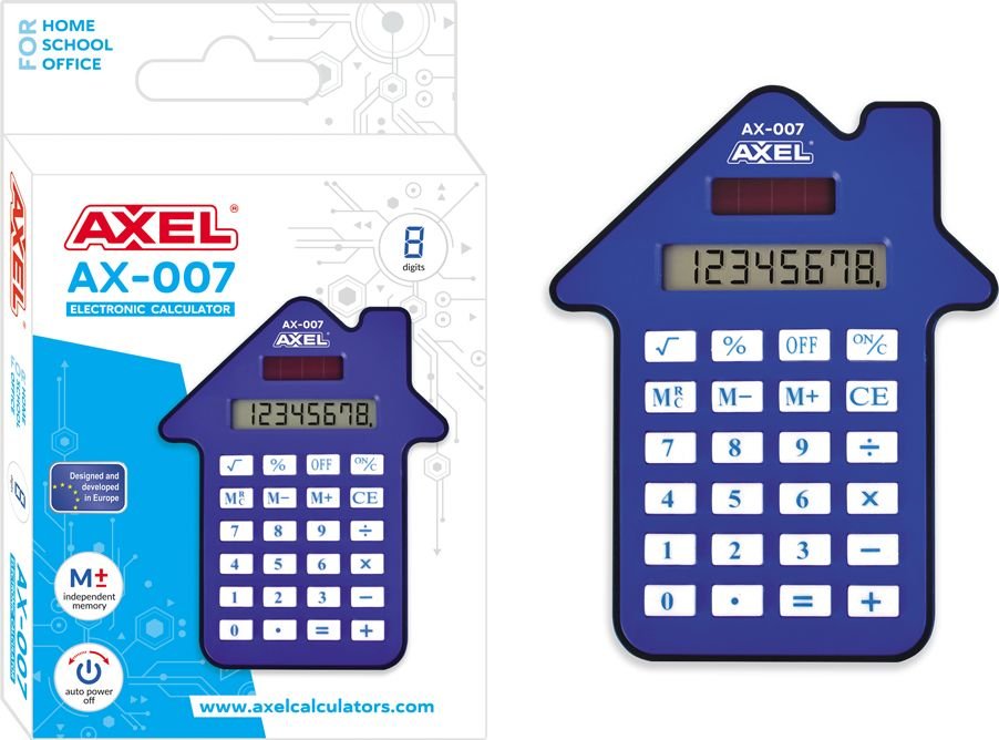 Kalkulator Axel KALKULATOR AXEL AX-007 NIEB PUD 50/200 STK KAL6 (5908275149101) kalkulators