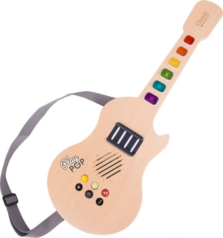 Classic World Gitara Drewniana Elektryczna Swiecaca Dla Dzieci CW40552 (6927049045523)
