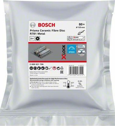 Bosch BOSCH FIBRA KRAZEK X-LOCK METAL 125 gr. 80 R781 /25szt. B2608621796