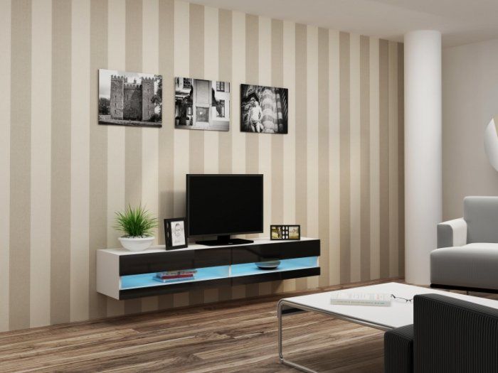 Cama TV stand VIGO NEW 30/180/40 white/black gloss