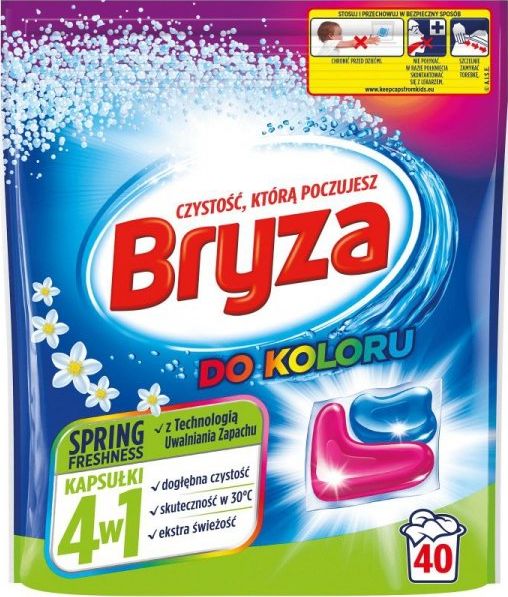 Bryza 4in1 Spring Freshness Washing capsules 40 pcs. Sadzīves ķīmija