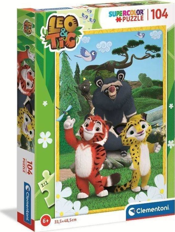 Clementoni Puzzle 104 Super color Leo and Tig puzle, puzzle